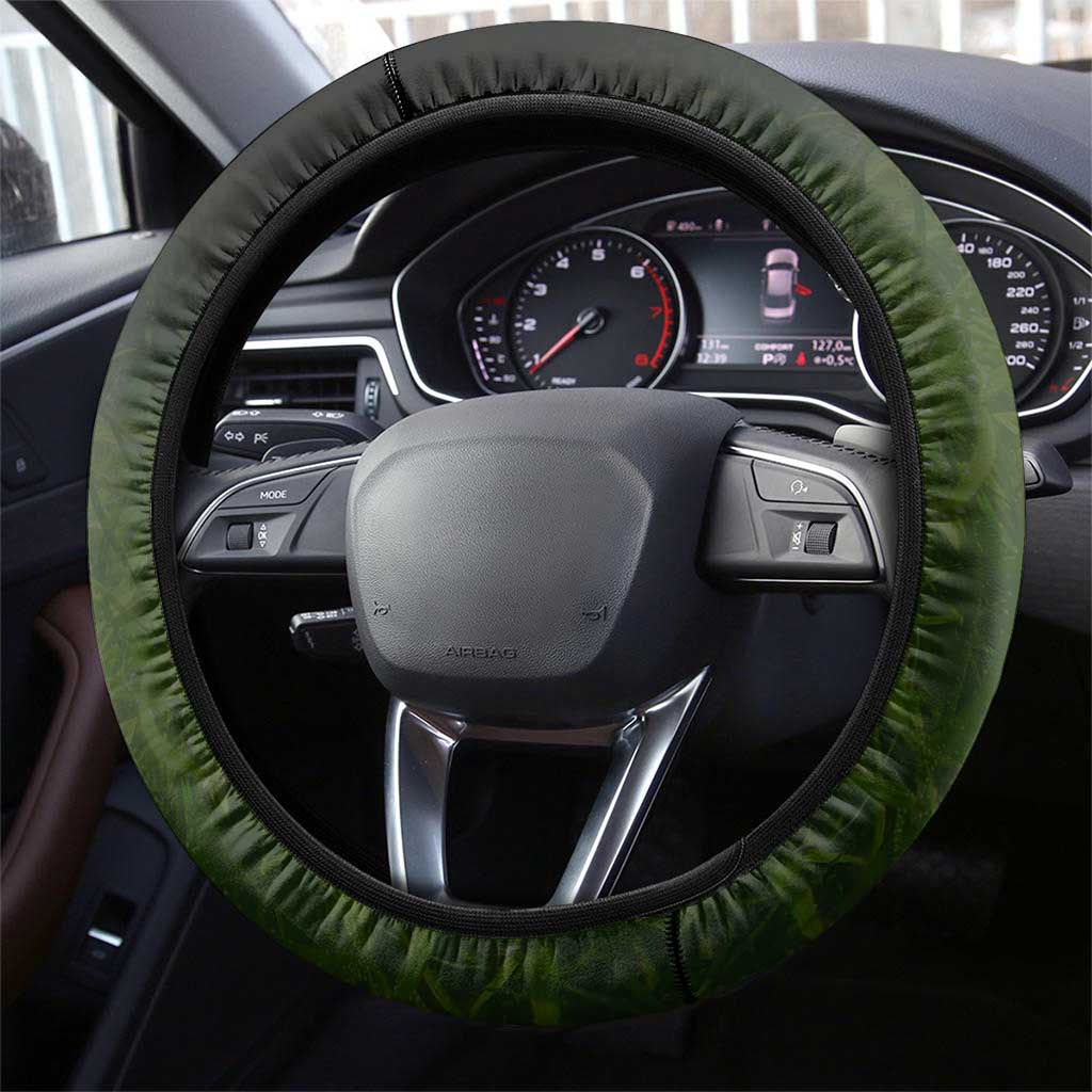 Crappie Fish Green Underwater Graphic Steering Wheel Cover with Name and Fishing Logo Design - Wonder Print Shop
