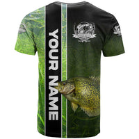 Crappie Fish Green Underwater Graphic T Shirt with Custom Name and Fishing Logo Design - Wonder Print Shop