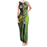 Crappie Fish Green Underwater Graphic Tank Maxi Dress with Custom Name and Fishing Logo Design - Wonder Print Shop