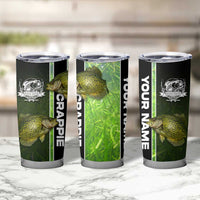 Crappie Fish Green Underwater Graphic Tumbler Cup with Custom Name and Fishing Logo Design - Wonder Print Shop