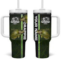 Crappie Fish Green Underwater Graphic Tumbler With Handle with Custom Name and Fishing Logo Design - Wonder Print Shop