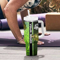 Crappie Fish Green Underwater Graphic Tumbler With Handle with Custom Name and Fishing Logo Design - Wonder Print Shop