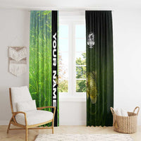 Crappie Fish Green Underwater Graphic Window Curtain with Custom Name and Fishing Logo Design - Wonder Print Shop