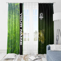 Crappie Fish Green Underwater Graphic Window Curtain with Custom Name and Fishing Logo Design - Wonder Print Shop