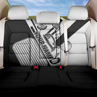 Golf Club Monochrome Design Back Car Seat Cover with Golf Ball and Club Graphic and Custom Name Print - Wonder Print Shop
