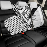 Golf Club Monochrome Design Back Car Seat Cover with Golf Ball and Club Graphic and Custom Name Print - Wonder Print Shop