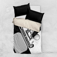 Golf Club Monochrome Design Bedding Set with Golf Ball and Club Graphic and Custom Name Print - Wonder Print Shop