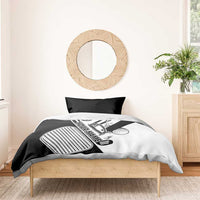 Golf Club Monochrome Design Bedding Set with Golf Ball and Club Graphic and Custom Name Print - Wonder Print Shop