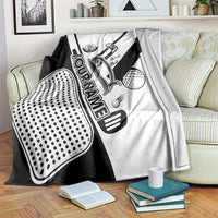 Golf Club Monochrome Design Blanket with Golf Ball and Club Graphic and Custom Name Print - Wonder Print Shop