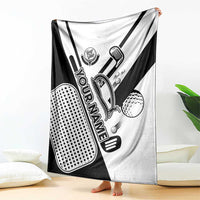 Golf Club Monochrome Design Blanket with Golf Ball and Club Graphic and Custom Name Print - Wonder Print Shop