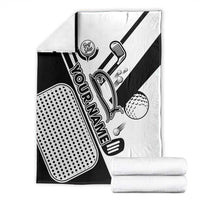 Golf Club Monochrome Design Blanket with Golf Ball and Club Graphic and Custom Name Print - Wonder Print Shop