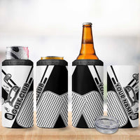 Golf Club Monochrome Design 4 in 1 Can Cooler Tumbler with Golf Ball and Club Graphic and Custom Name Print - Wonder Print Shop