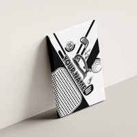 Golf Club Monochrome Design Canvas Wall Art with Golf Ball and Club Graphic and Custom Name Print - Wonder Print Shop