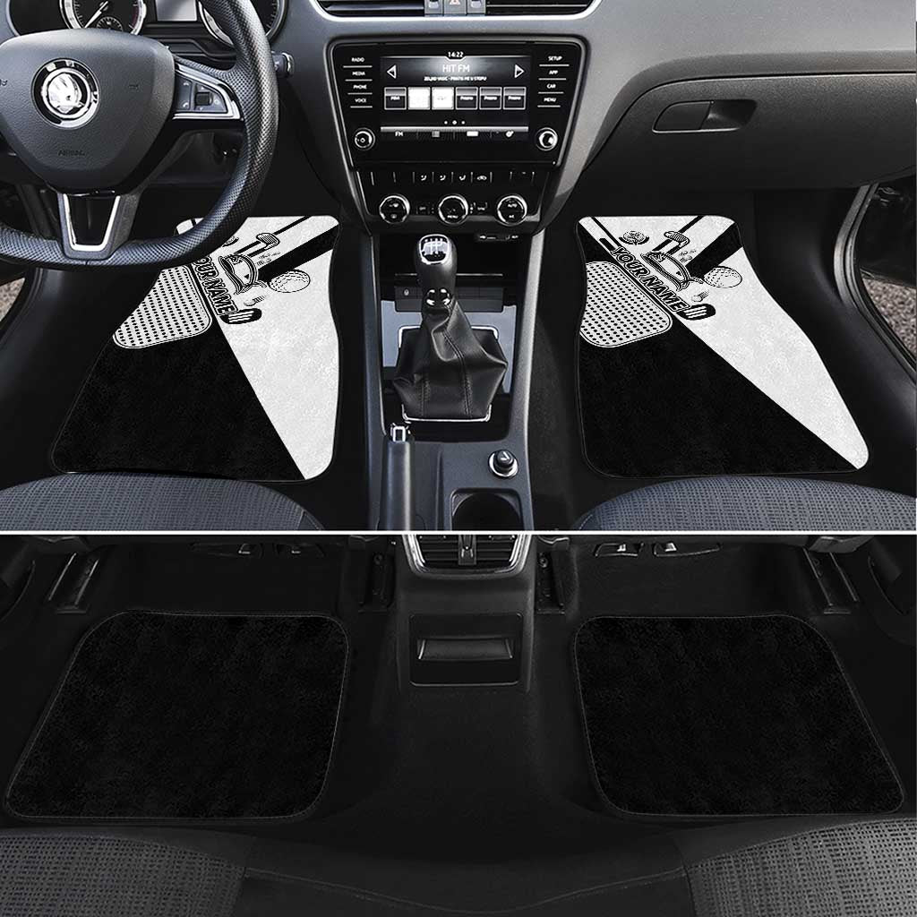 Golf Club Monochrome Design Car Mats with Golf Ball and Club Graphic and Custom Name Print - Wonder Print Shop