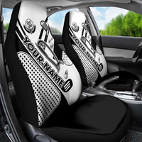 Golf Club Monochrome Design Car Seat Cover with Golf Ball and Club Graphic and Custom Name Print - Wonder Print Shop