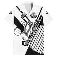 Golf Club Monochrome Design Family Matching Summer Maxi Dress and Hawaiian Shirt with Golf Ball and Club Graphic and Custom Name Print - Wonder Print Shop