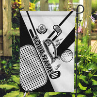 Golf Club Monochrome Design Garden Flag with Golf Ball and Club Graphic and Custom Name Print - Wonder Print Shop