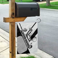 Golf Club Monochrome Design Garden Flag with Golf Ball and Club Graphic and Custom Name Print - Wonder Print Shop