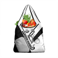 Golf Club Monochrome Design Grocery Bag with Golf Ball and Club Graphic and Custom Name Print - Wonder Print Shop