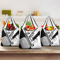 Golf Club Monochrome Design Grocery Bag with Golf Ball and Club Graphic and Custom Name Print - Wonder Print Shop