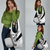 Golf Club Monochrome Design Grocery Bag with Golf Ball and Club Graphic and Custom Name Print - Wonder Print Shop