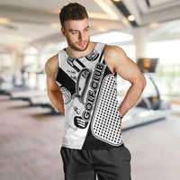 Golf Club Monochrome Design Men Tank Top with Golf Ball and Club Graphic and Custom Name Print - Wonder Print Shop