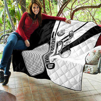 Golf Club Monochrome Design Quilt with Golf Ball and Club Graphic and Custom Name Print - Wonder Print Shop