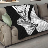 Golf Club Monochrome Design Quilt with Golf Ball and Club Graphic and Custom Name Print - Wonder Print Shop