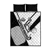 Golf Club Monochrome Design Quilt Bed Set with Golf Ball and Club Graphic and Custom Name Print - Wonder Print Shop