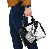 Golf Club Monochrome Design Shoulder Handbag with Golf Ball and Club Graphic and Custom Name Print - Wonder Print Shop