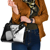 Golf Club Monochrome Design Shoulder Handbag with Golf Ball and Club Graphic and Custom Name Print - Wonder Print Shop