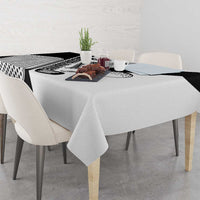 Golf Club Monochrome Design Tablecloth with Golf Ball and Club Graphic and Custom Name Print - Wonder Print Shop