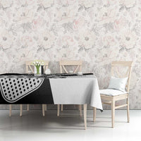 Golf Club Monochrome Design Tablecloth with Golf Ball and Club Graphic and Custom Name Print - Wonder Print Shop