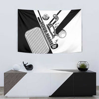 Golf Club Monochrome Design Tapestry with Golf Ball and Club Graphic and Custom Name Print - Wonder Print Shop