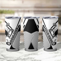 Golf Club Monochrome Design Tumbler Cup with Golf Ball and Club Graphic and Custom Name Print - Wonder Print Shop