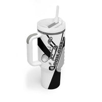 Golf Club Monochrome Design Tumbler With Handle with Golf Ball and Club Graphic and Custom Name Print - Wonder Print Shop
