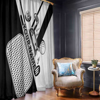 Golf Club Monochrome Design Window Curtain with Golf Ball and Club Graphic and Custom Name Print - Wonder Print Shop