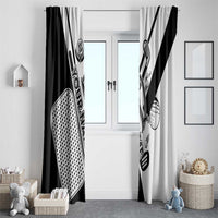 Golf Club Monochrome Design Window Curtain with Golf Ball and Club Graphic and Custom Name Print - Wonder Print Shop