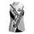Golf Club Monochrome Design Women Sleeveless Polo Shirt with Golf Ball and Club Graphic and Custom Name Print - Wonder Print Shop