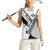 Golf Club Monochrome Design Women Sleeveless Polo Shirt with Golf Ball and Club Graphic and Custom Name Print - Wonder Print Shop