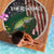 Musky Fishing Design Beach Blanket with American Flag Background and Custom Name Print - Wonder Print Shop