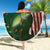 Musky Fishing Design Beach Blanket with American Flag Background and Custom Name Print - Wonder Print Shop