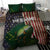 Musky Fishing Design Bedding Set with American Flag Background and Custom Name Print - Wonder Print Shop