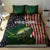 Musky Fishing Design Bedding Set with American Flag Background and Custom Name Print - Wonder Print Shop