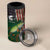 Musky Fishing Design 4 in 1 Can Cooler Tumbler with American Flag Background and Custom Name Print - Wonder Print Shop