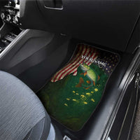 Musky Fishing Design Car Mats with American Flag Background and Custom Name Print - Wonder Print Shop