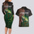 Musky Fishing Design Couples Matching Long Sleeve Bodycon Dress and Hawaiian Shirt with American Flag Background and Custom Name Print - Wonder Print Shop