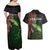 Musky Fishing Design Couples Matching Off Shoulder Maxi Dress and Hawaiian Shirt with American Flag Background and Custom Name Print - Wonder Print Shop