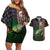 Musky Fishing Design Couples Matching Off Shoulder Short Dress and Hawaiian Shirt with American Flag Background and Custom Name Print - Wonder Print Shop
