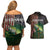 Musky Fishing Design Couples Matching Off Shoulder Short Dress and Hawaiian Shirt with American Flag Background and Custom Name Print - Wonder Print Shop